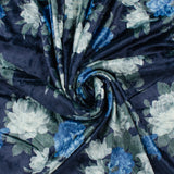 Stretch Velvet Print - SOIREE - 002 - Navy