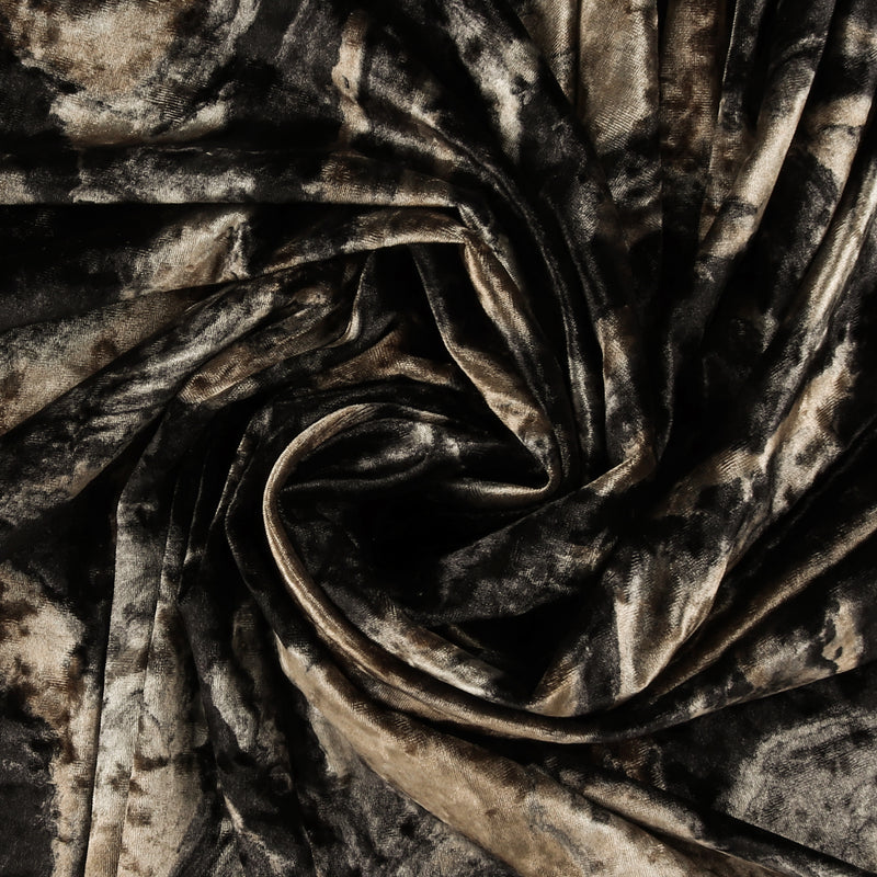 Velours imprimé - LOUELLA - 001 - Noir et Gris