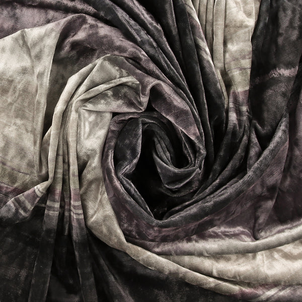 Velours imprimé - LOUELLA - 004 - Cendre