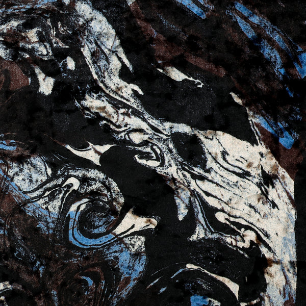 Velours imprimé - LOUELLA - 006 - Bleu