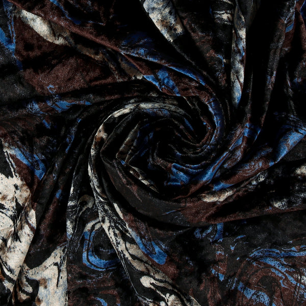 Velours imprimé - LOUELLA - 006 - Bleu