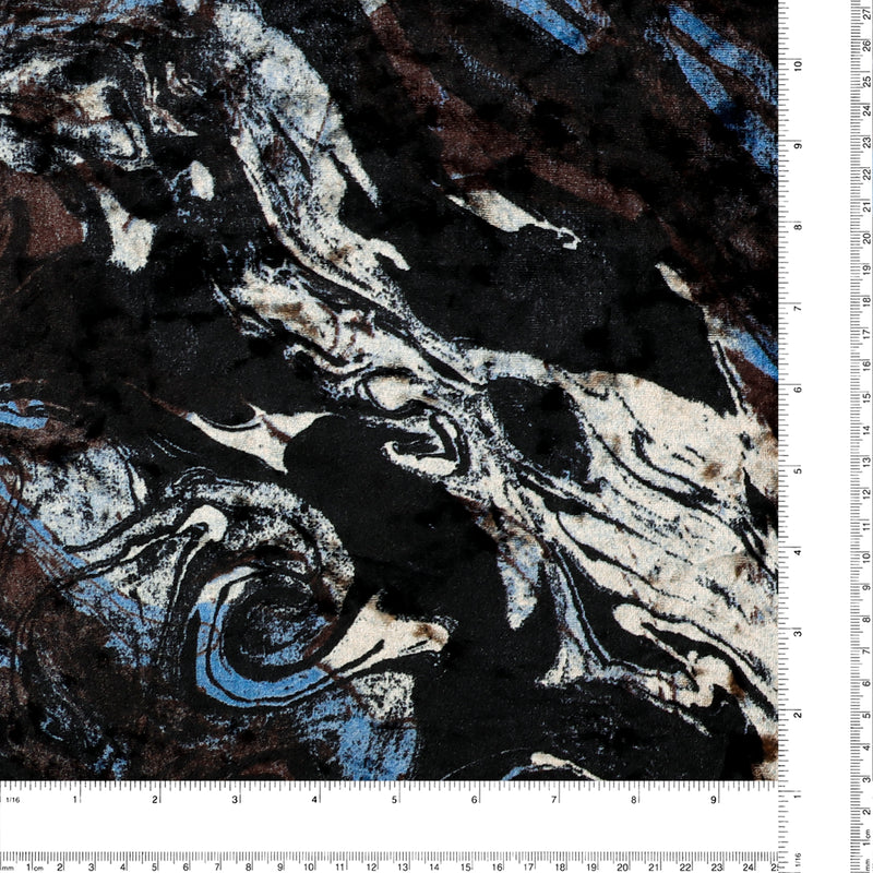 Velours imprimé - LOUELLA - 006 - Bleu