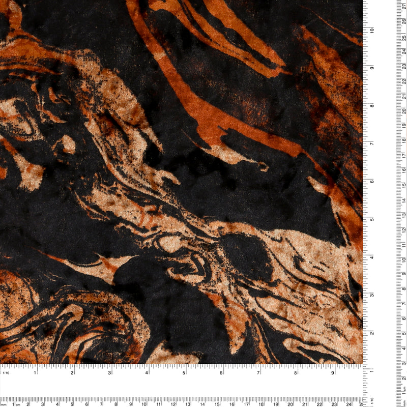 Velours imprimé - LOUELLA - 007 - Orange