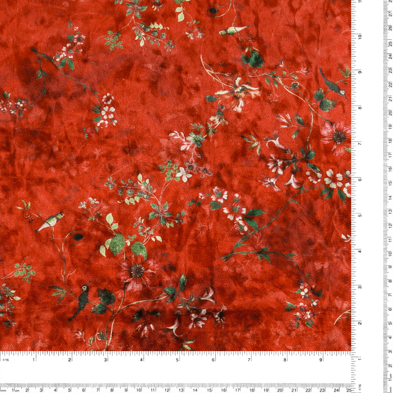 Velours imprimé - LOUELLA - 009 - Rouge