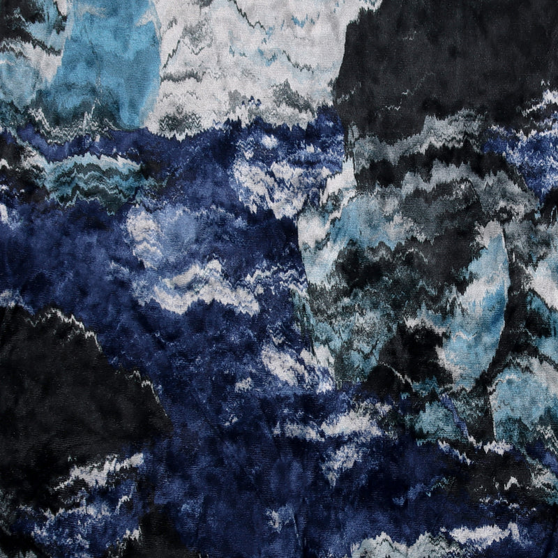 Velours imprimé - LOUELLA - 011 - Bleu