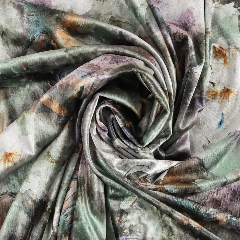 Velours imprimé - LOUELLA - 014 - Menthe