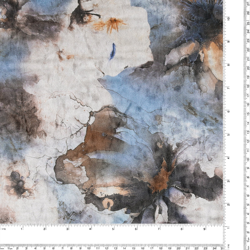 Velours imprimé - LOUELLA - 015 - Bleu