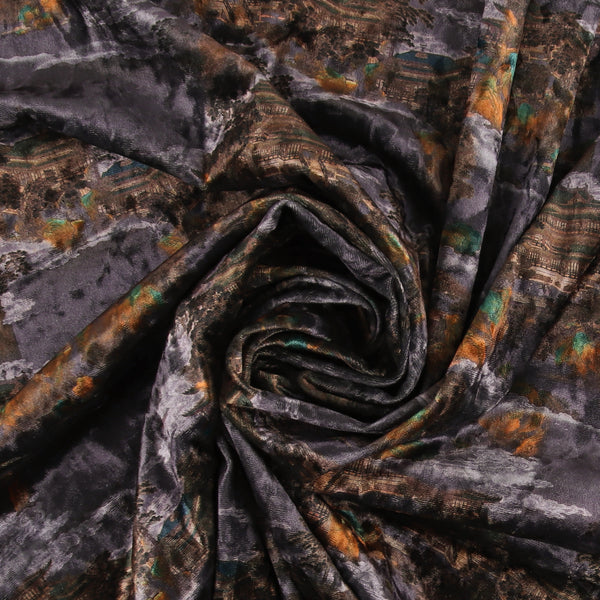 Velours imprimé - LOUELLA - 017 - Cendre