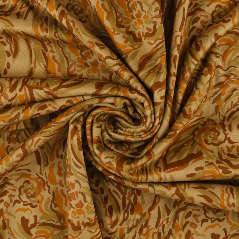 Printed Velvet - LOUELLA - 019 - Camel