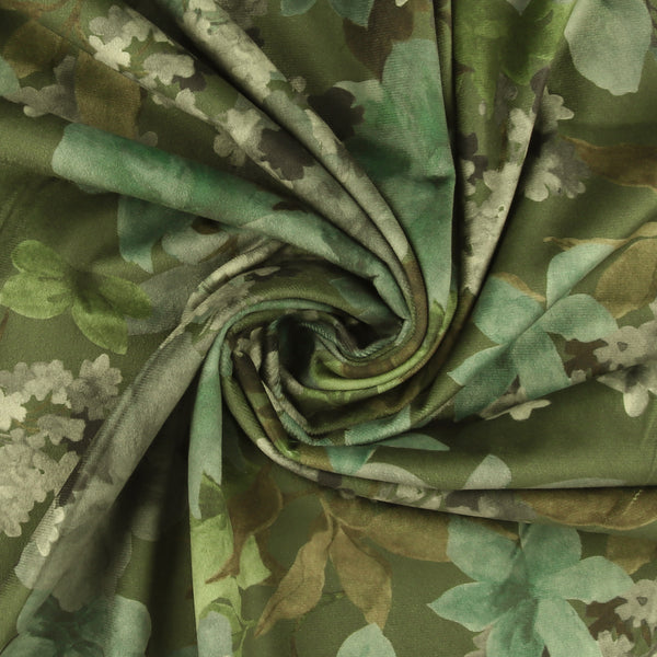 Velours imprimé - LOUELLA - 021 - Olive