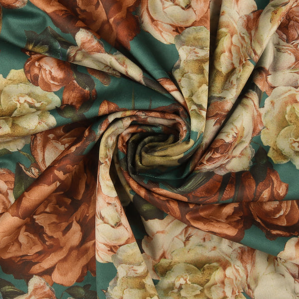 Velours imprimé - LOUELLA - 023 - Sarcelle