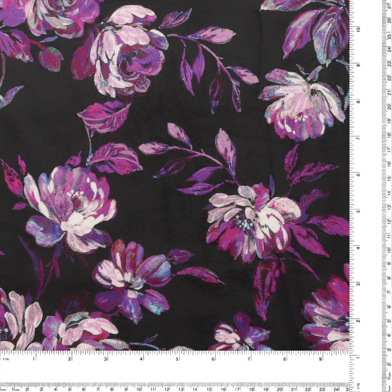 Velours imprimé - LOUELLA - 025 - Aubergine