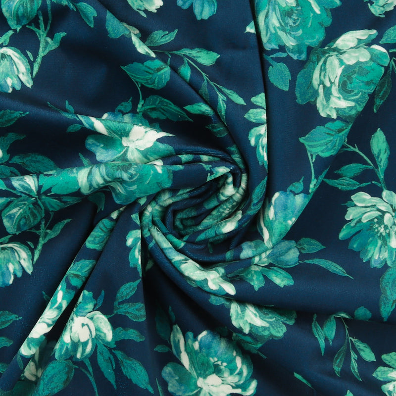 Printed Velvet - LOUELLA - 026 - Navy