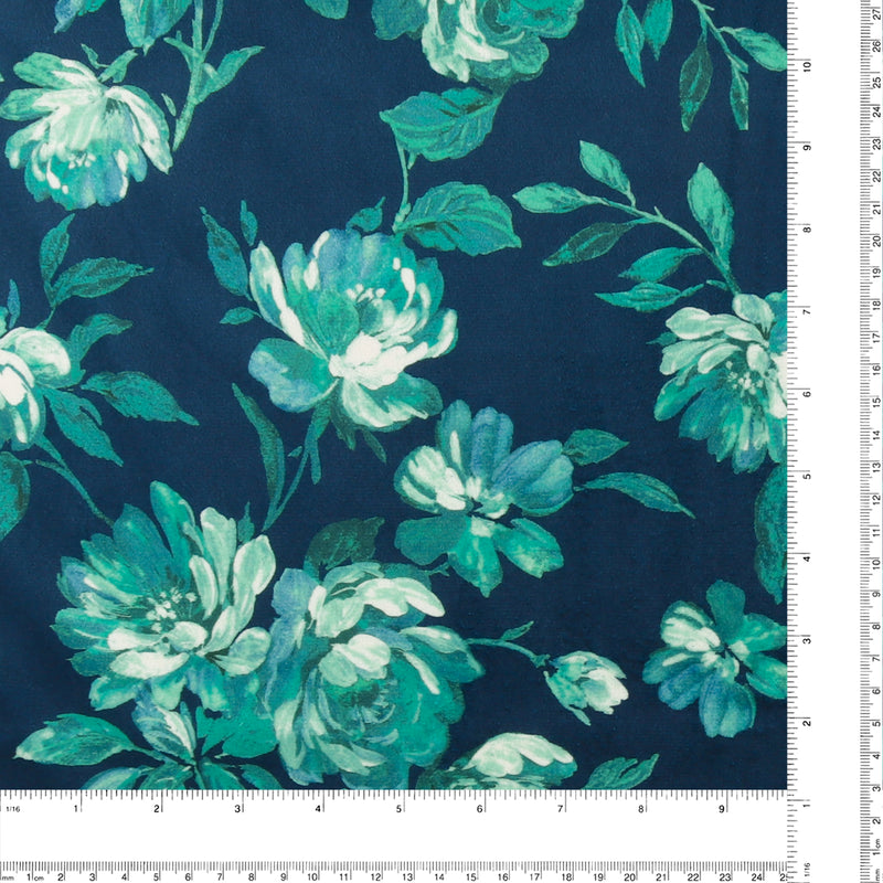 Printed Velvet - LOUELLA - 026 - Navy