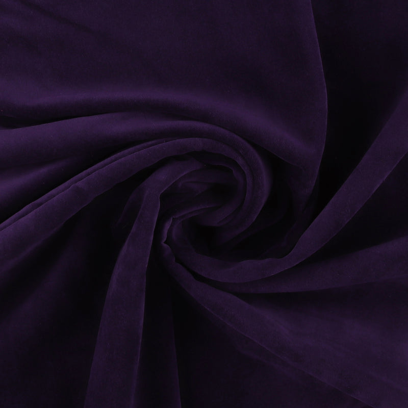 Velours de coton uni - VELMONT - 001 - Aubergine