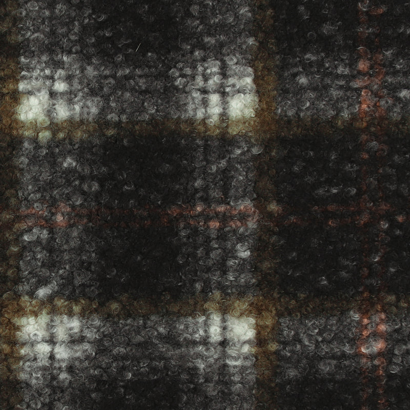 Tissu &lt;Nubbly&gt; pour veste - ASTORIA - 002 - Noir et Olive