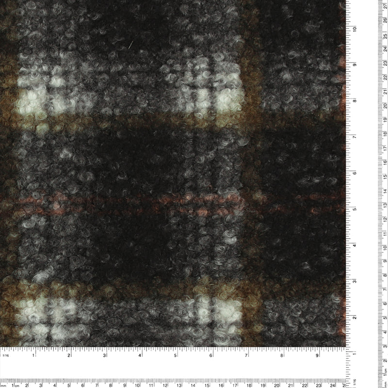 Tissu &lt;Nubbly&gt; pour veste - ASTORIA - 002 - Noir et Olive