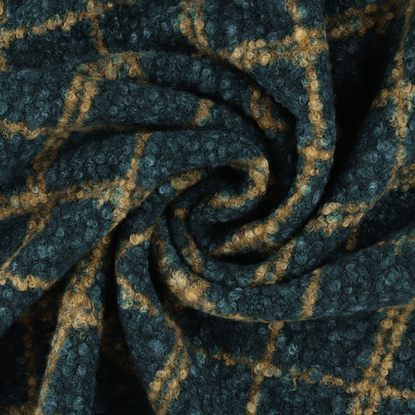Nubbly Jacketing - BLUE HORIZON - 001 - Deep Blue & Taupe