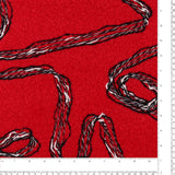 Boucle Coating with embroidery - IRIS - 055 - Red