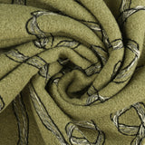 Boucle Coating with embroidery - ESMERALDA - 057 - Sage