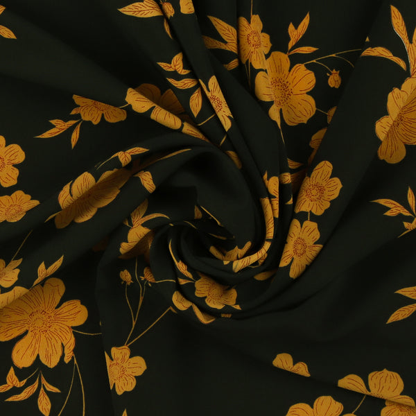 Polyester Print - CLARA - 003 - Black