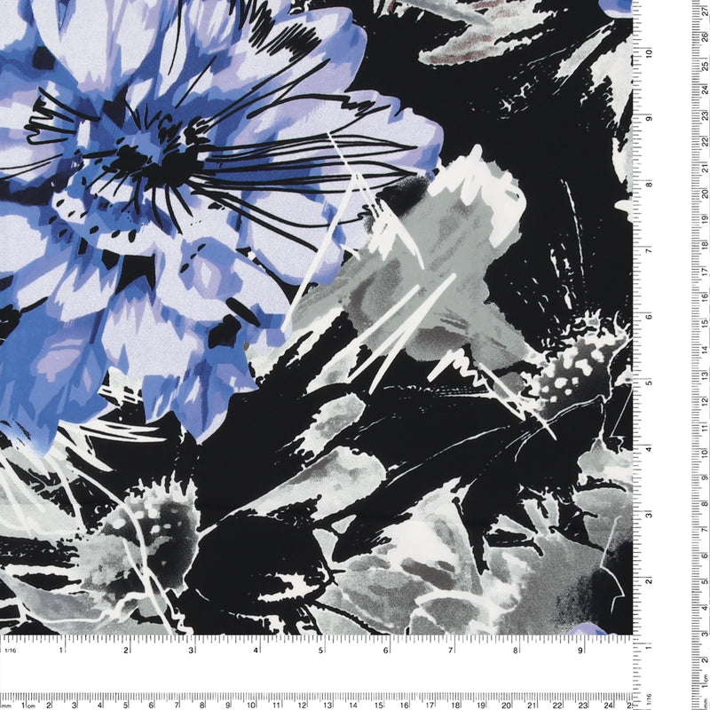 Polyester Print - CLARA - 006 - Black