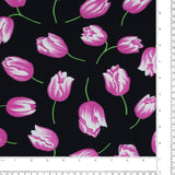 Polyester Print - CLARA - 011 - Black