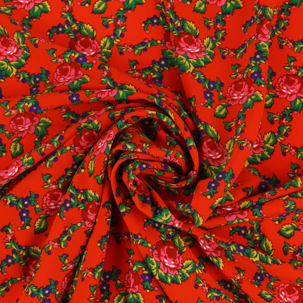 Polyester Print - CLARA - 012 - Red