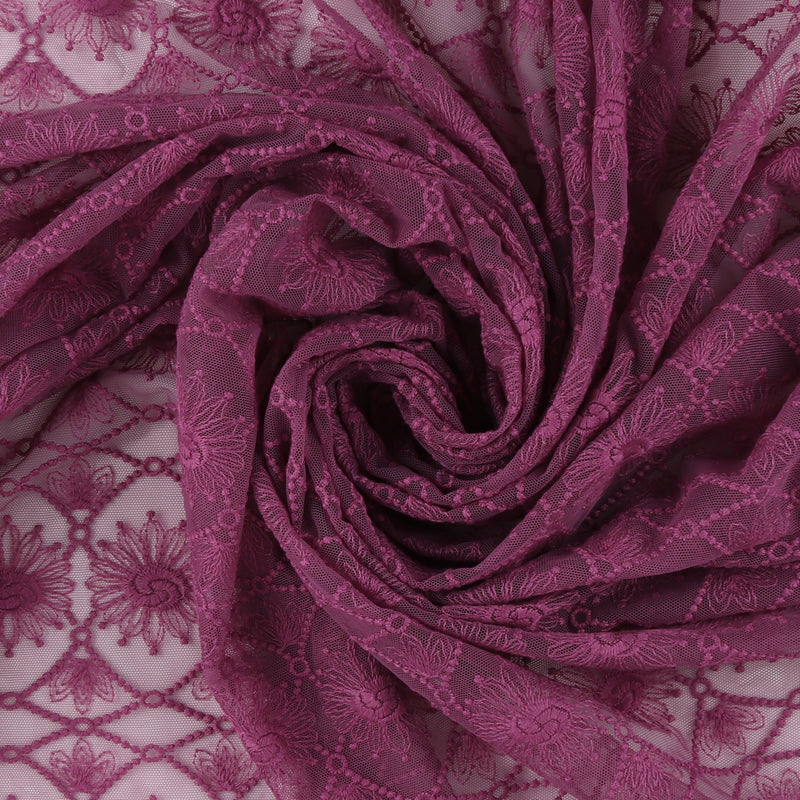 Embroidered Mesh - SOIREE - 001 - Magenta