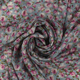 Chiffon Jacquard Imprimé - ANGELINA - 026 - Acier