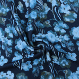 Crêpe scuba imprimé - TARRAH - 003 - Bleu
