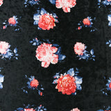Printed Velvet - WILLOW- 002 - Black