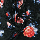 Printed Velvet - WILLOW- 002 - Black