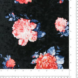 Printed Velvet - WILLOW- 002 - Black