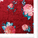 Printed Velvet - WILLOW- 003 - Red Wine