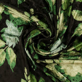 Printed Velvet - WILLOW- 008 - Dark Green