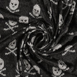 Crushed Printed Velvet - KATIE - 001 - Black