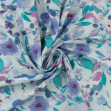 Polyester imprimé - <SOPHIE> - 008- Aqua