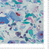 Polyester imprimé - <SOPHIE> - 008- Aqua