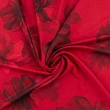 Polyester imprimé - <SOPHIE> - 010 - Rouge Profond