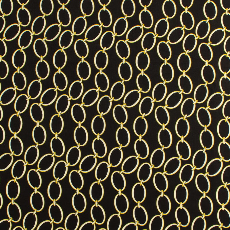 Peachskin Faille Print - NORA - 001 - Black