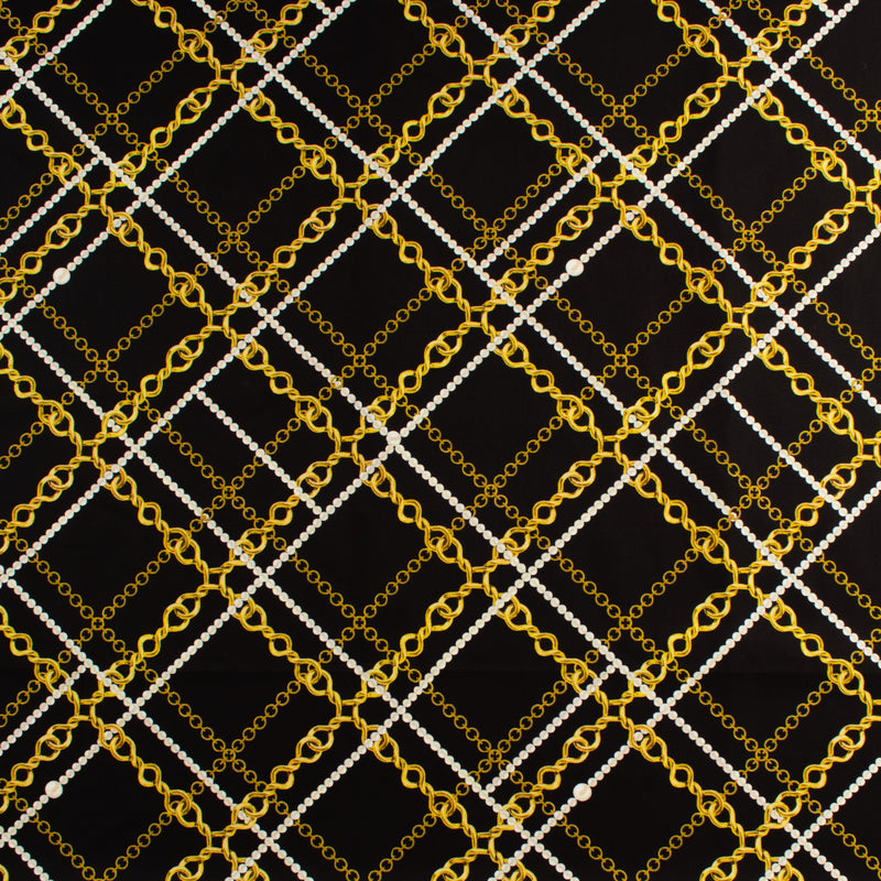 Faille peau de pêche imprimée - NORA - 002 - Noir