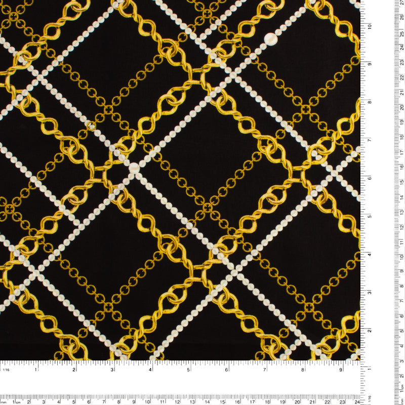 Faille peau de pêche imprimée - NORA - 002 - Noir