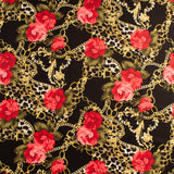 Faille peau de pêche imprimée - NORA - 003 - Noir