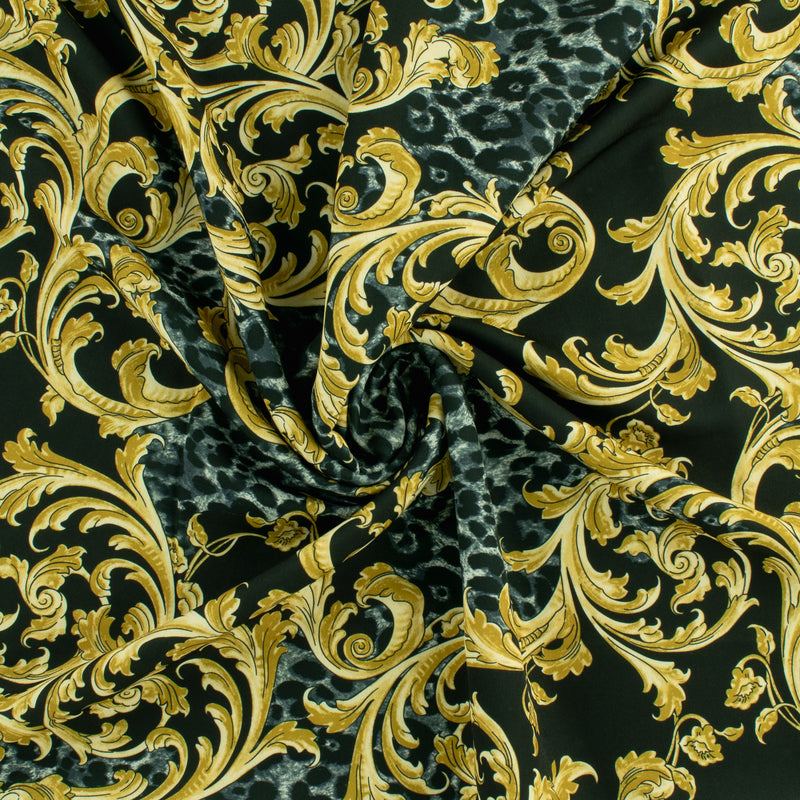 Peachskin Faille Print - NORA - 007 - Grey