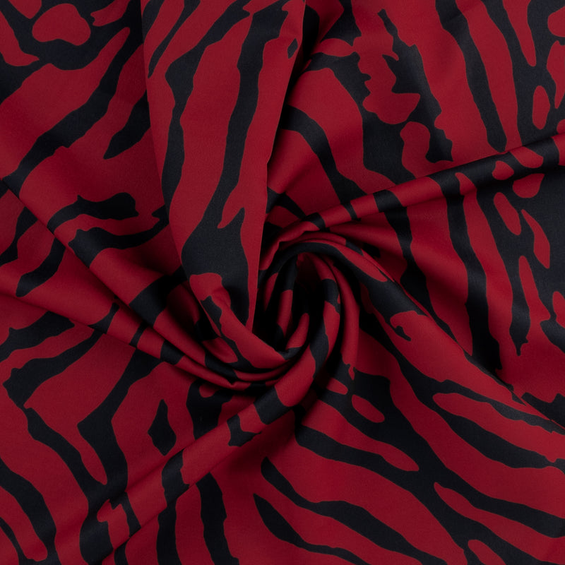 Peachskin Faille Print - NORA - 010 - Red