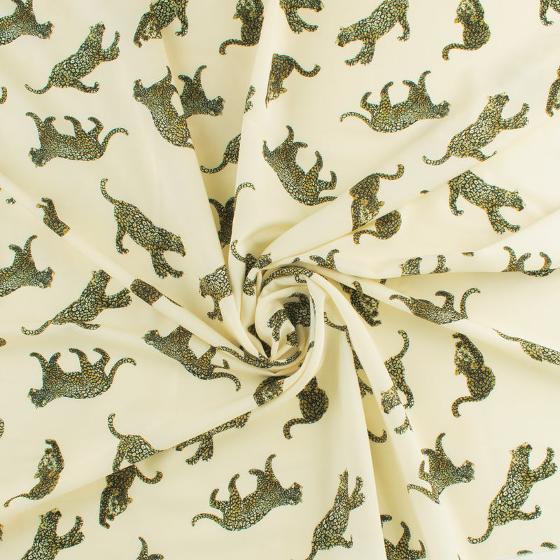 Peachskin Faille Print - NORA - 011 - Ivory