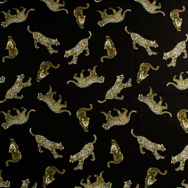 Peachskin Faille Print - NORA - 012 - Black