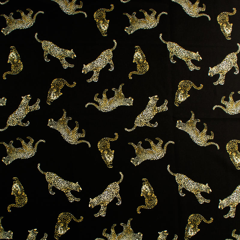 Peachskin Faille Print - NORA - 012 - Black