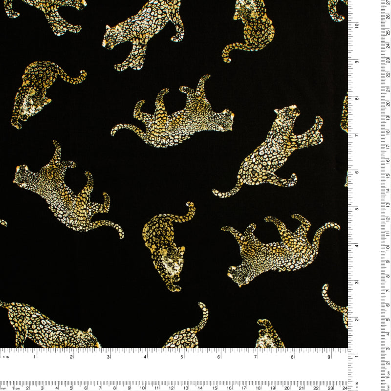 Peachskin Faille Print - NORA - 012 - Black